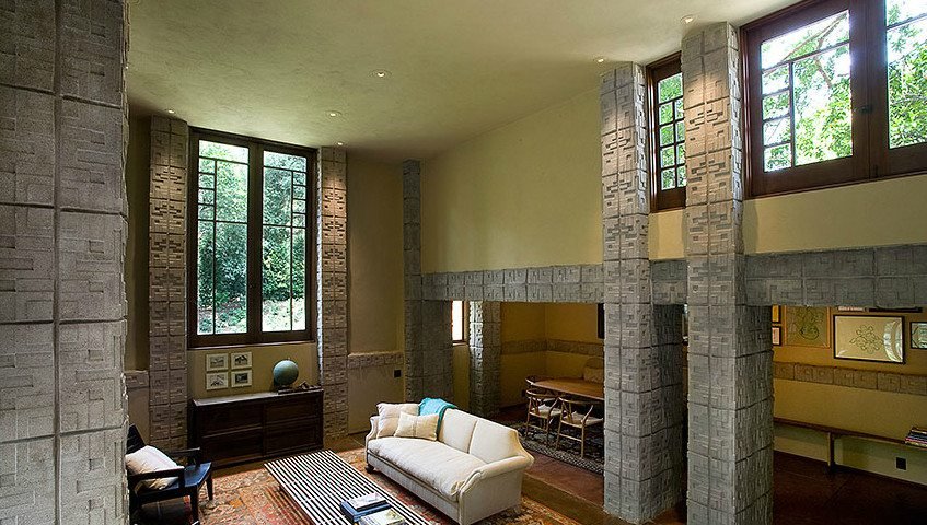 Millard House by Frank Lloyd Wright -  Living