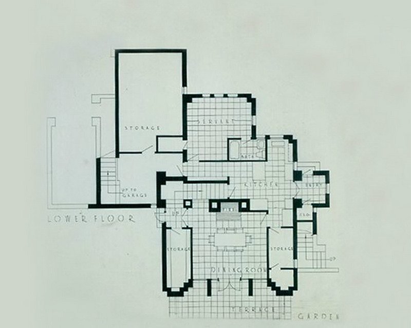 Millard House by Frank Lloyd Wright -  Lower floor