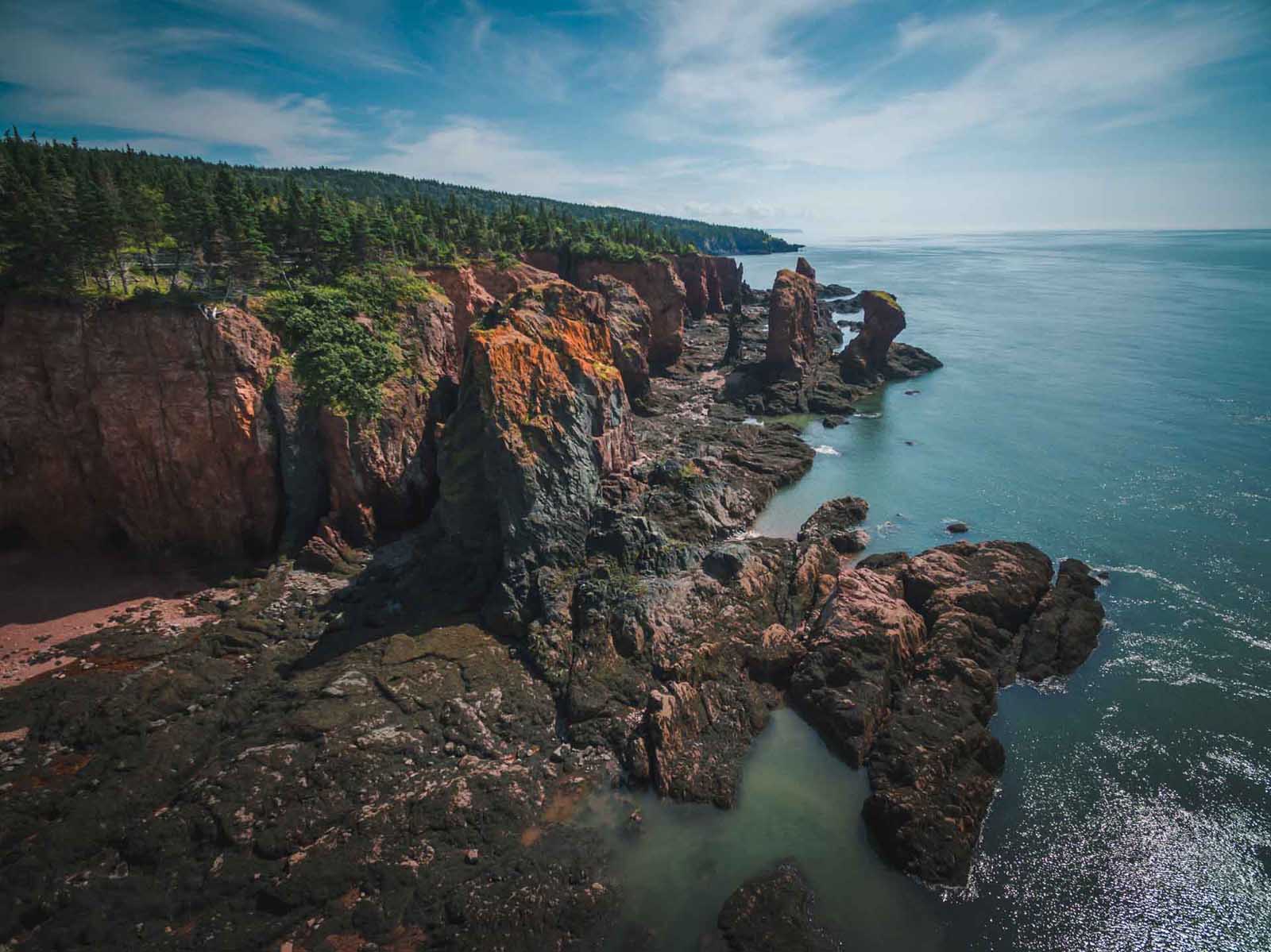 photos of nova scotia three sisters rocks