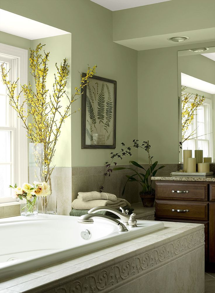 Green Bathroom Paint
 37 best images about Rooms By Color Benjamin Moore on