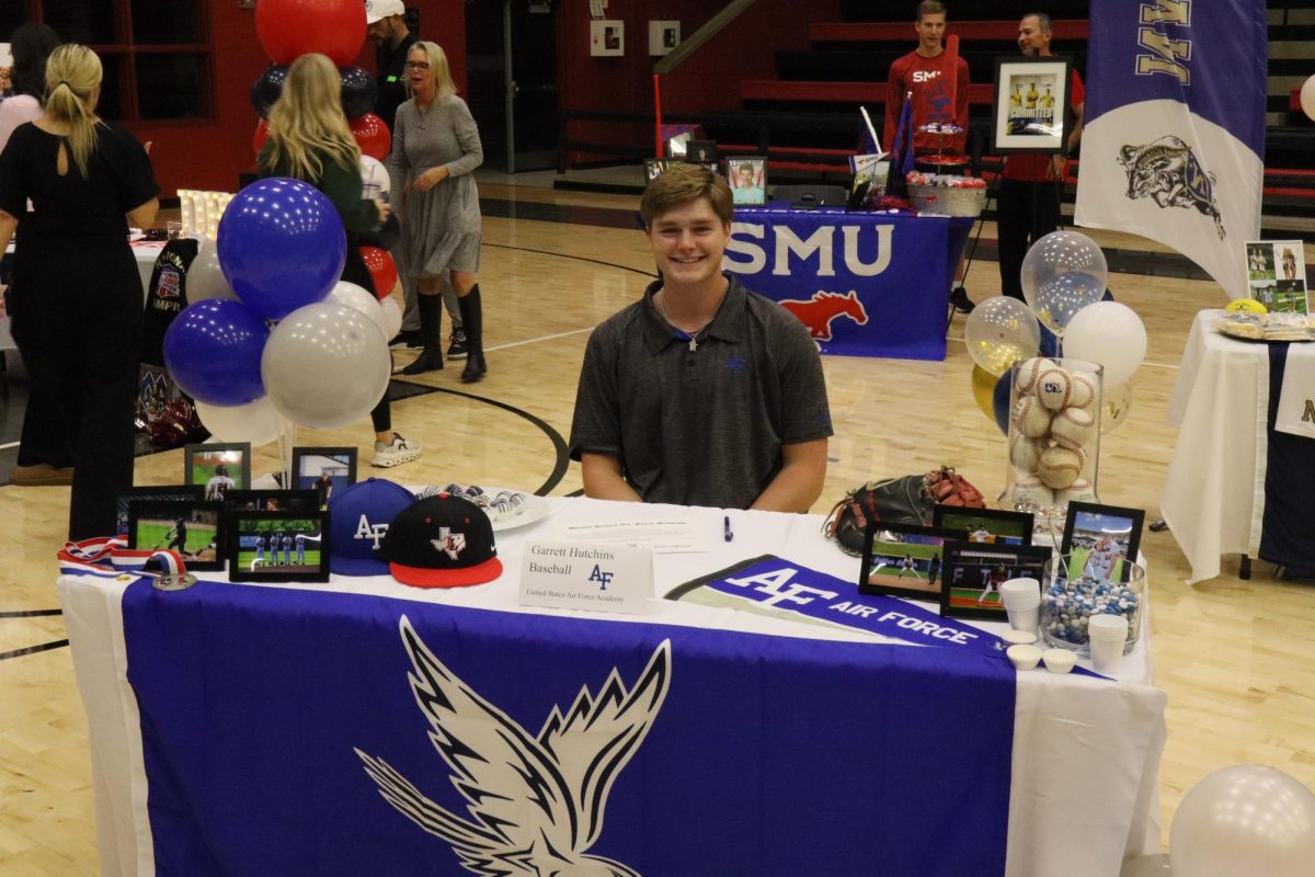 Senior Garrett Hutchins prepares to sign to the Air Force Academy. Hutchins is going to play baseball. 