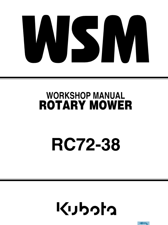 Kubota Rc72-38 Rotary Mower Workshop Manual