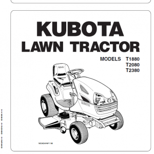 Kubota T1880, T2080, T2380 Tractor Mower Workshop Manual