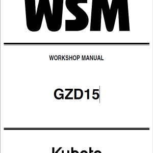 Kubota GZD15 Zero Turn Mowers Service Manual