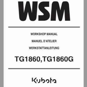 Kubota TG1860, TG1860G Lawn Mower Workshop Repair Manual