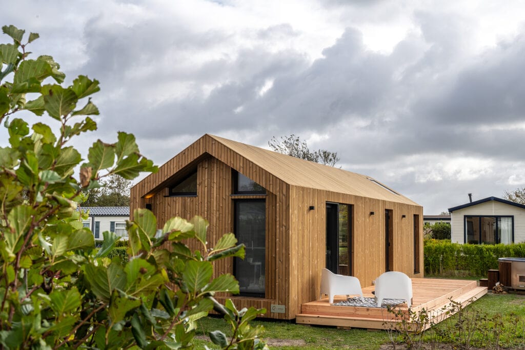 Thermory Benchmark thermo-pine cladding, Tiny Rebel House, Netherlands, VMS Timber