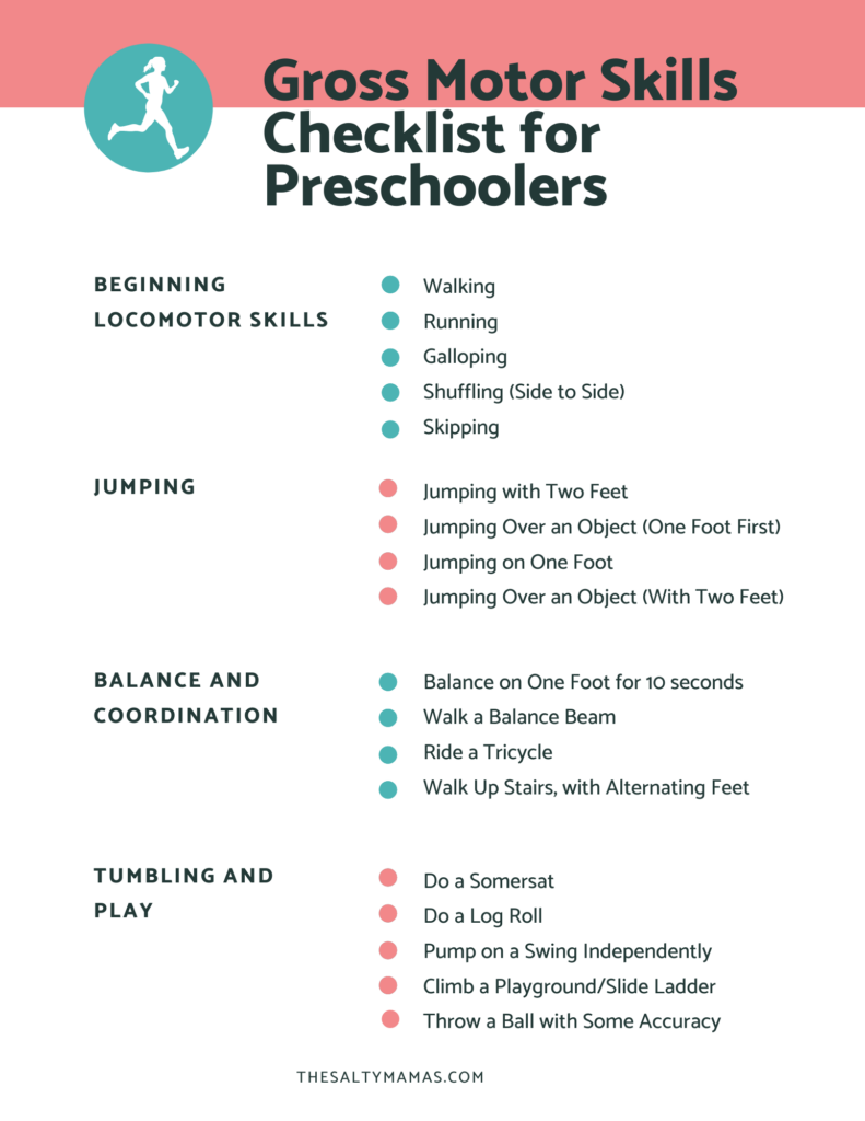 Gross Motor Checklist For Preschool