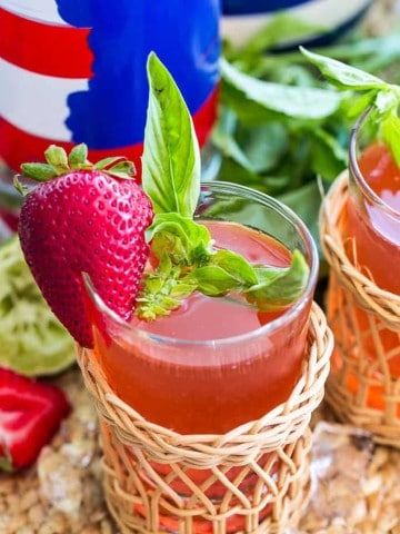 Strawberry Basil Vodka Cocktail