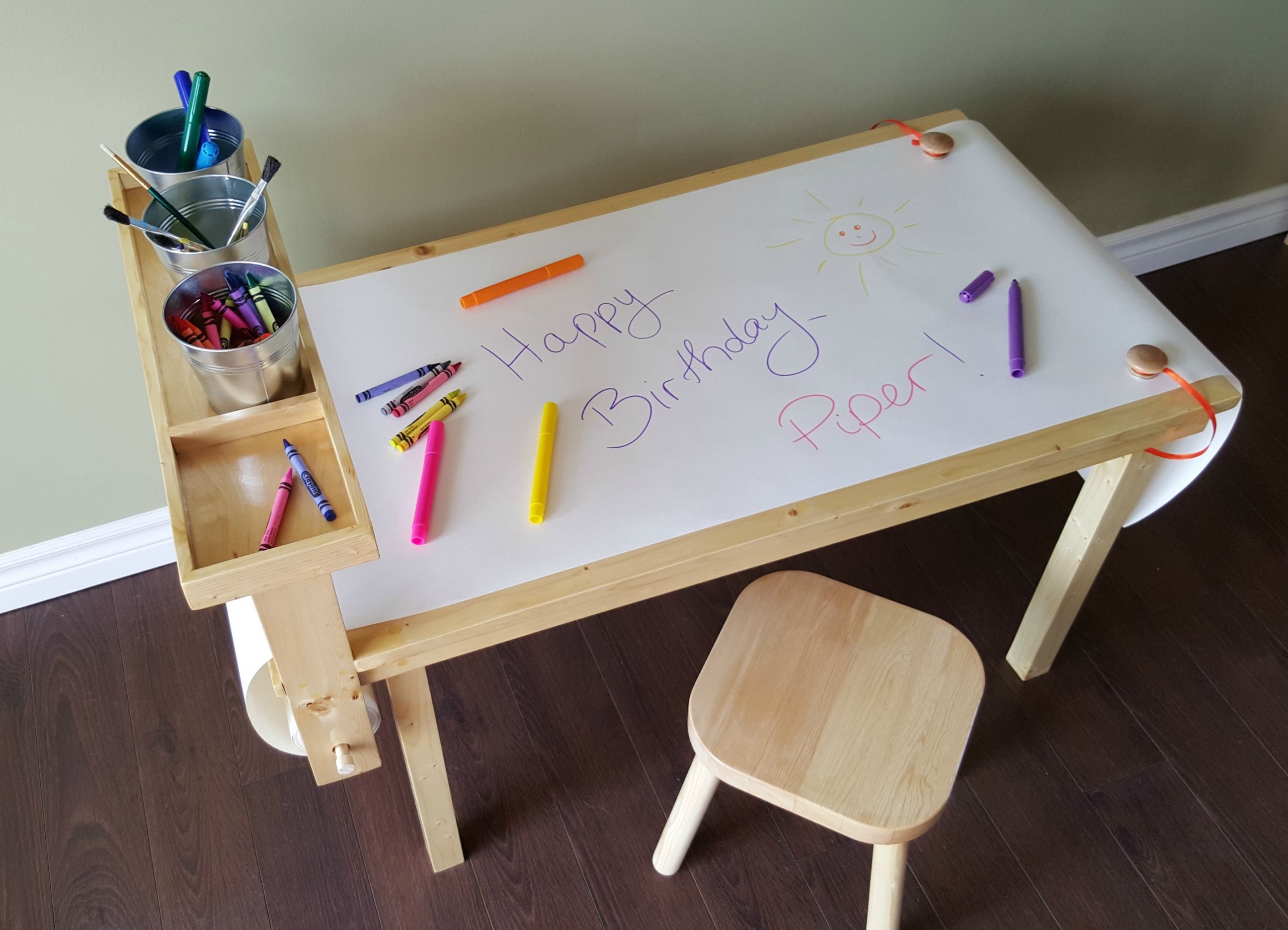 Diy Kids Art Table
 Turtles and Tails DIY Children s Craft Table with Paper Roll