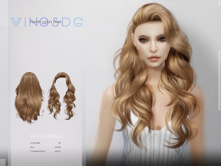 Fluffy curly hair - ER0626 - The Sims 4 Catalog