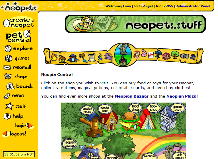 Neopets website 2