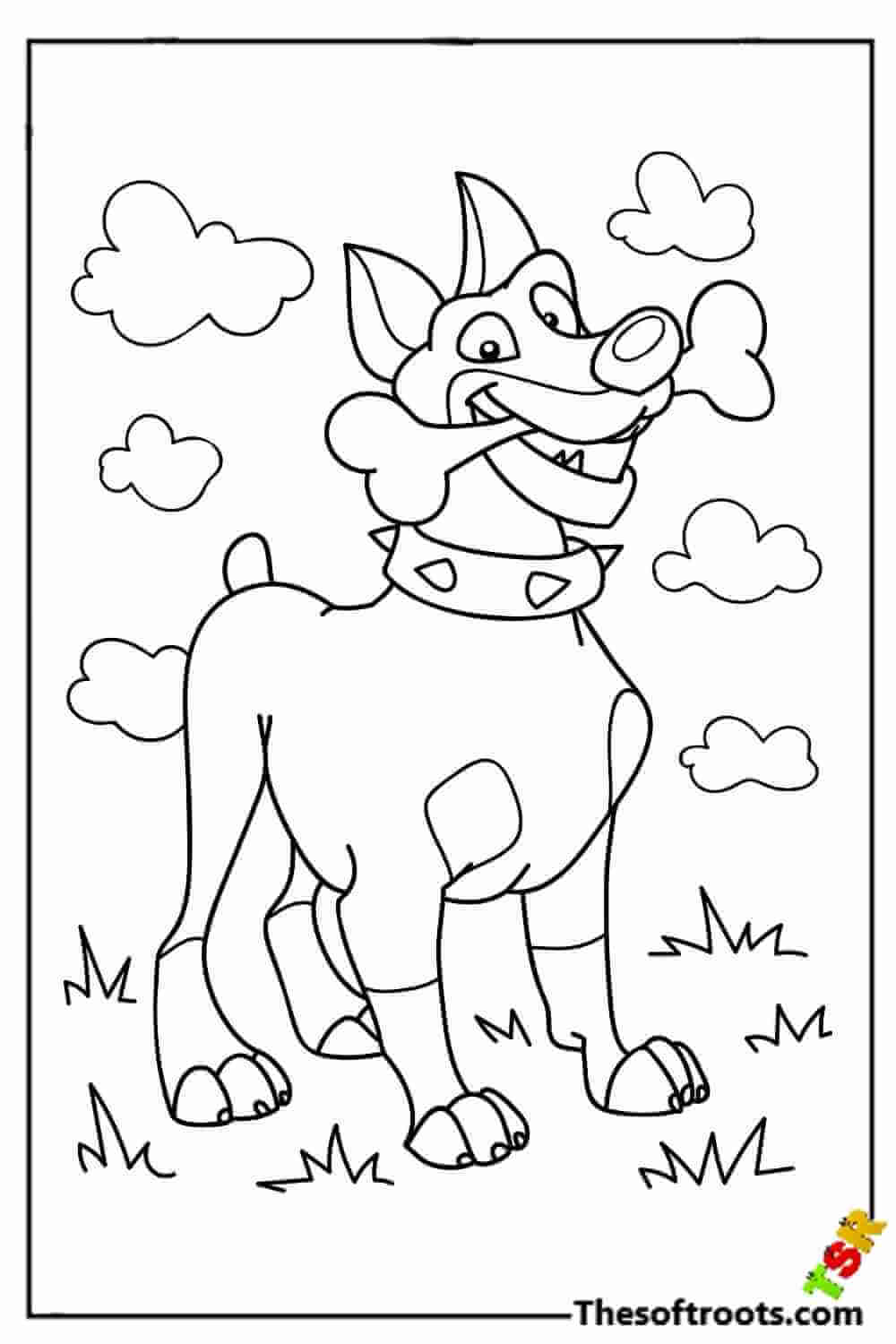 Cute animal dog coloring pages