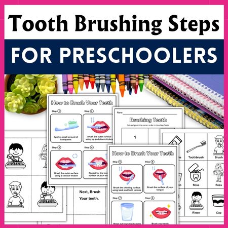 Printable Tooth Brushing Steps for Preschoolers - The Study Kits