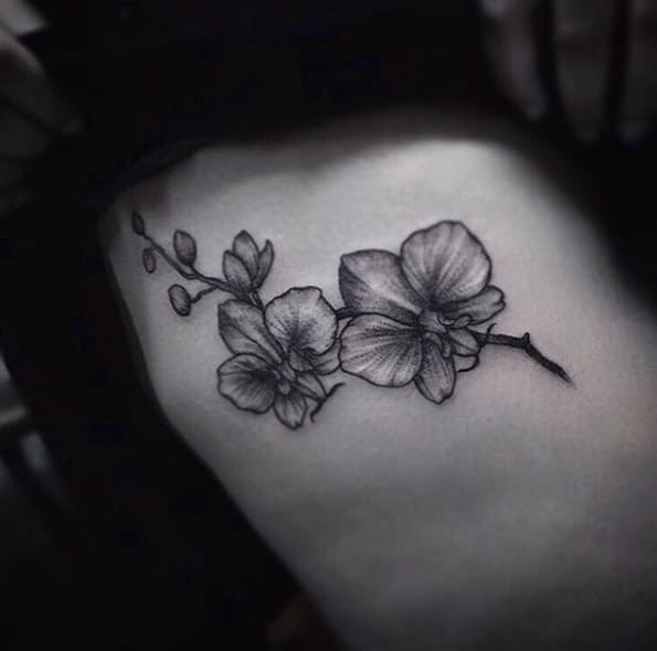 Black and Gray Ink Flowers by Lorraine Longhi