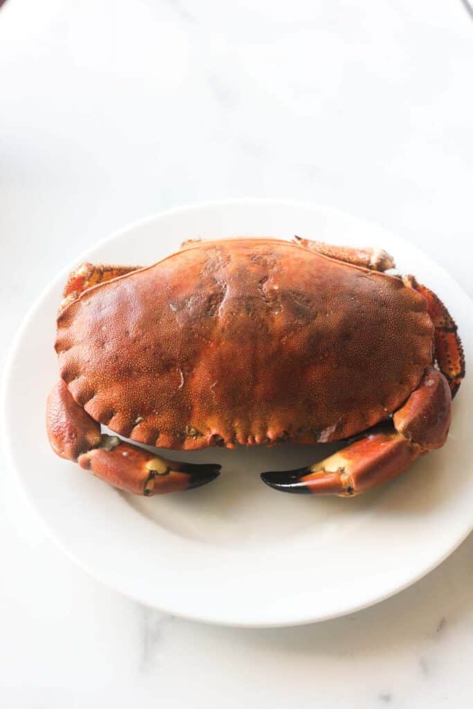 raw crab on the plate