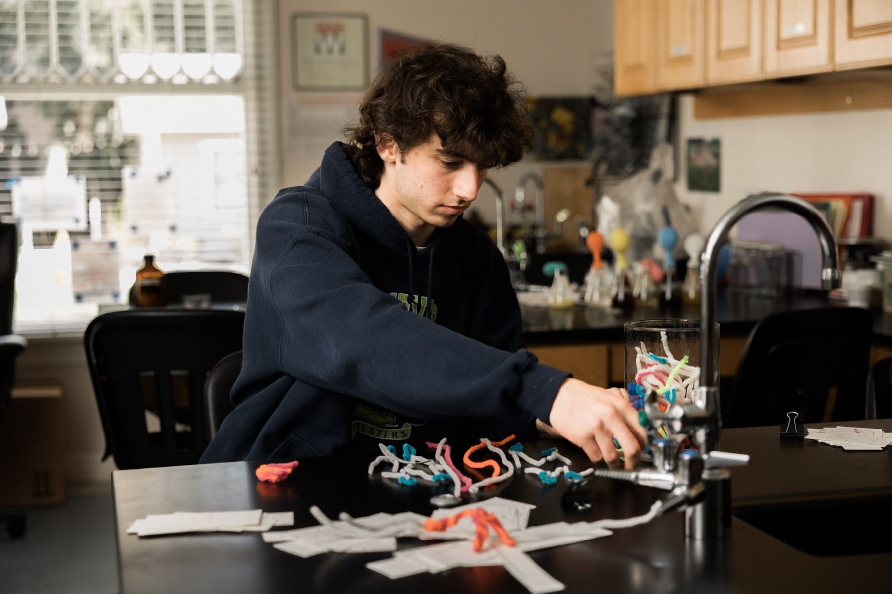 HS student science lab classroom