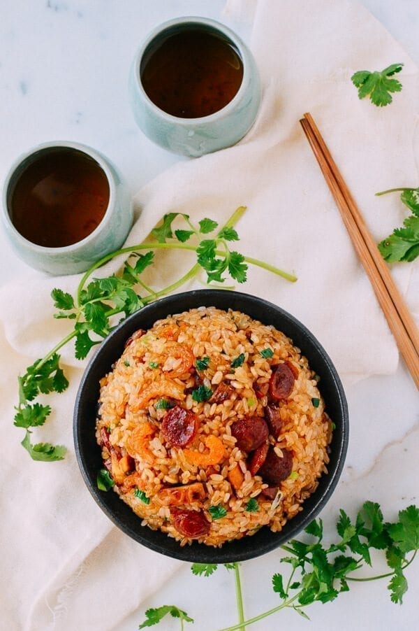 Sticky Rice with Chinese Sausage, by thewoksoflife.com