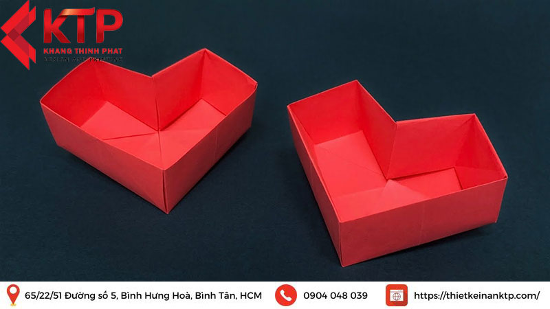 Cách gấp hộp giấy hình trái tim Origami đơn giản tại nhà