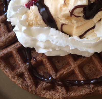 chocolate waffle sundae