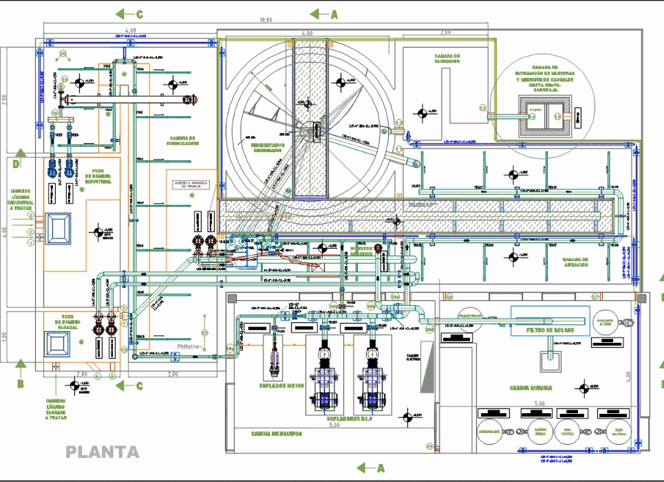 Plant sewage treatment in AutoCAD | CAD download (234.51 KB) | Bibliocad