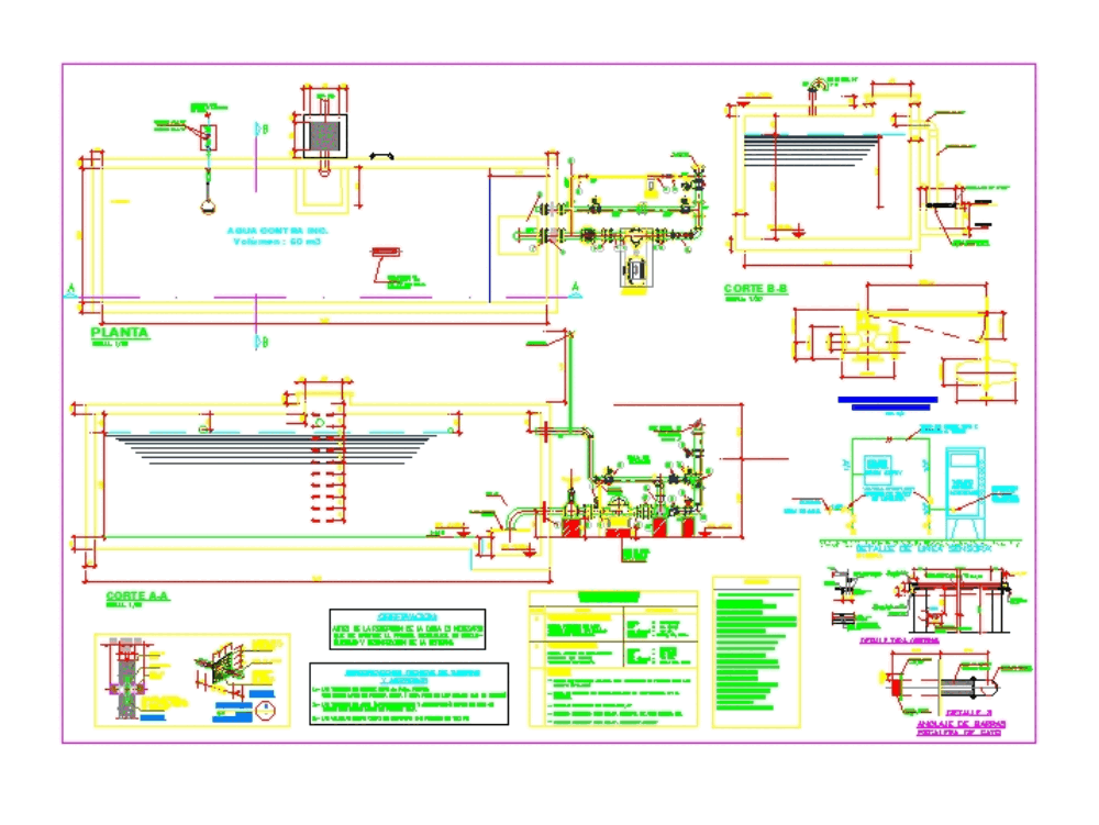 Under Ground Water Tank (UGT) Plumbing Cad DWG Detail, 45% OFF