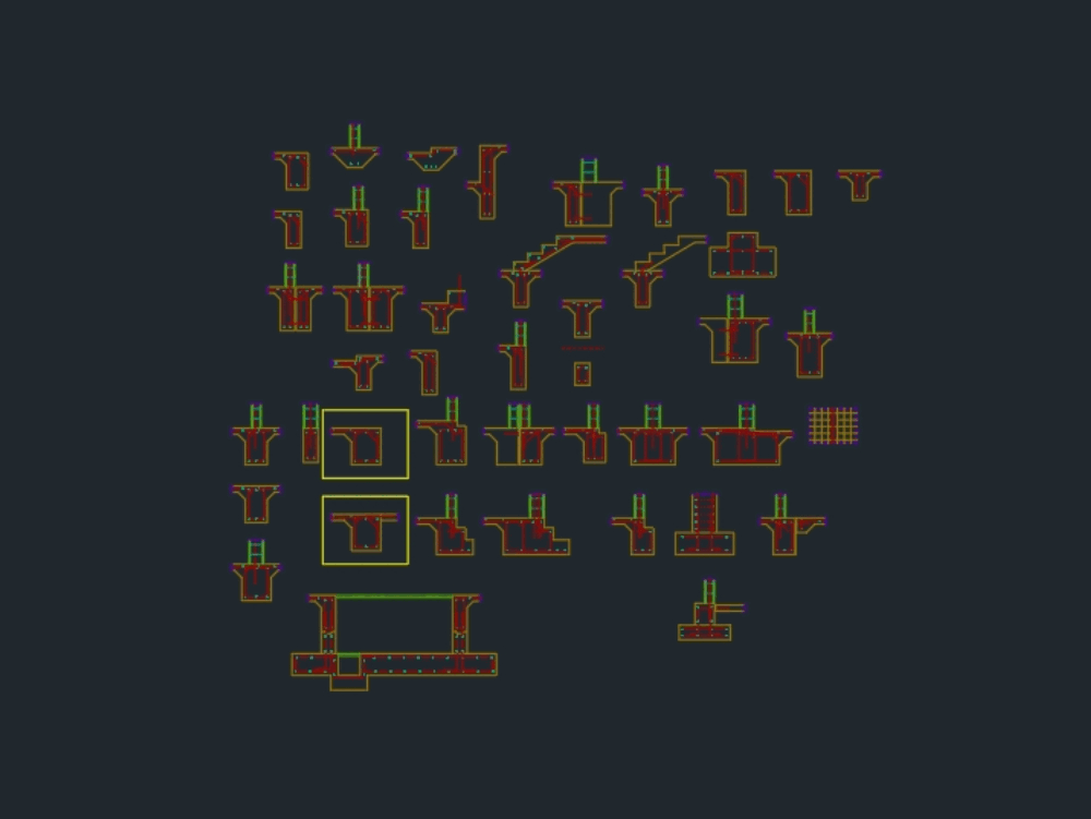 house design software cad Rebar autocad sections cad dwg bibliocad