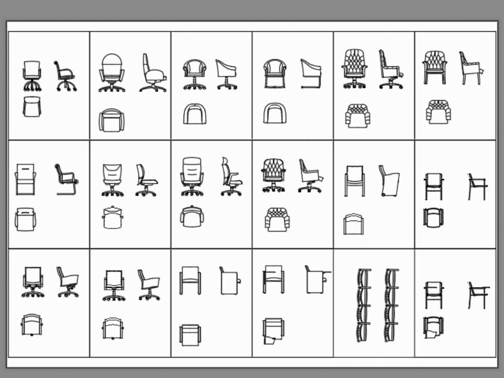 Office chairs in AutoCAD | CAD download ( KB) | Bibliocad