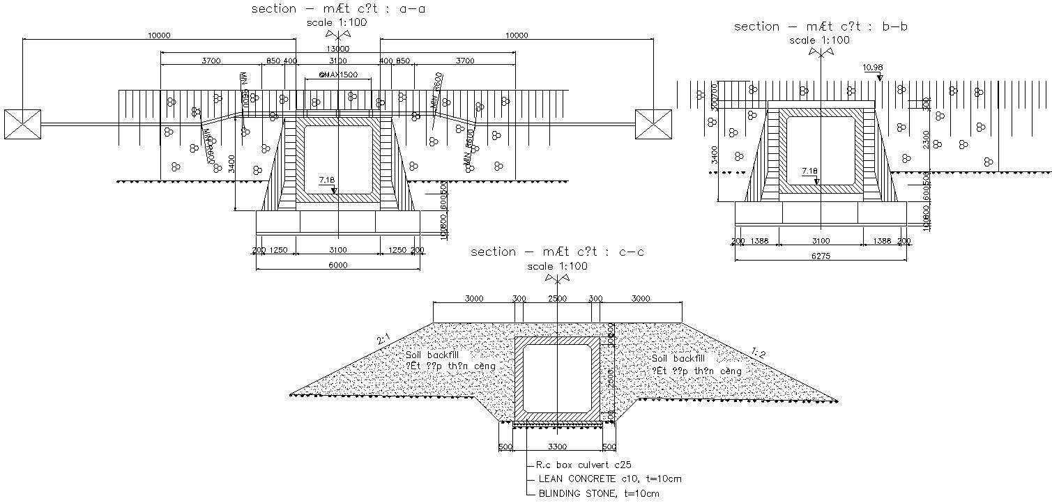 Culvert Layout And Cross Section Reinforcement Free Drawing Layout ...