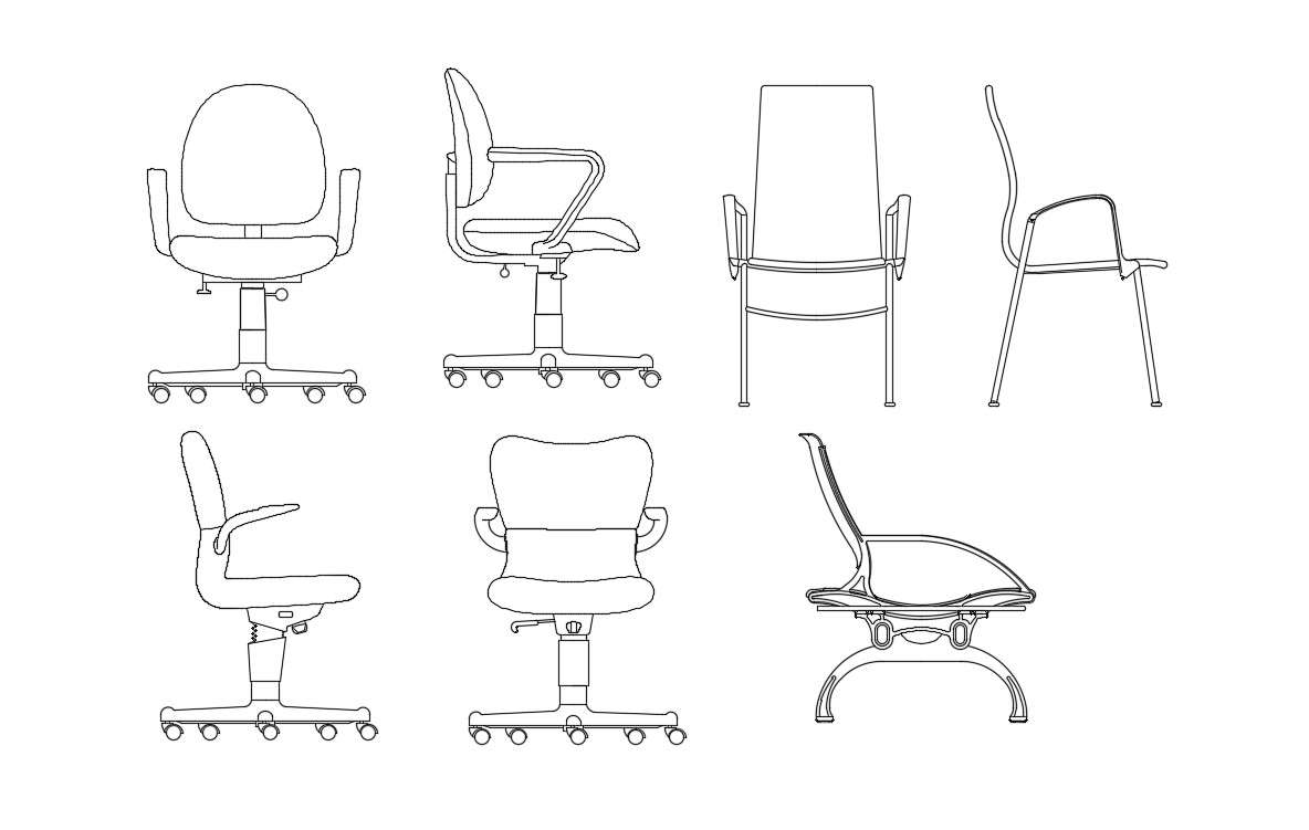 Office Chair CAD Block - Cadbull