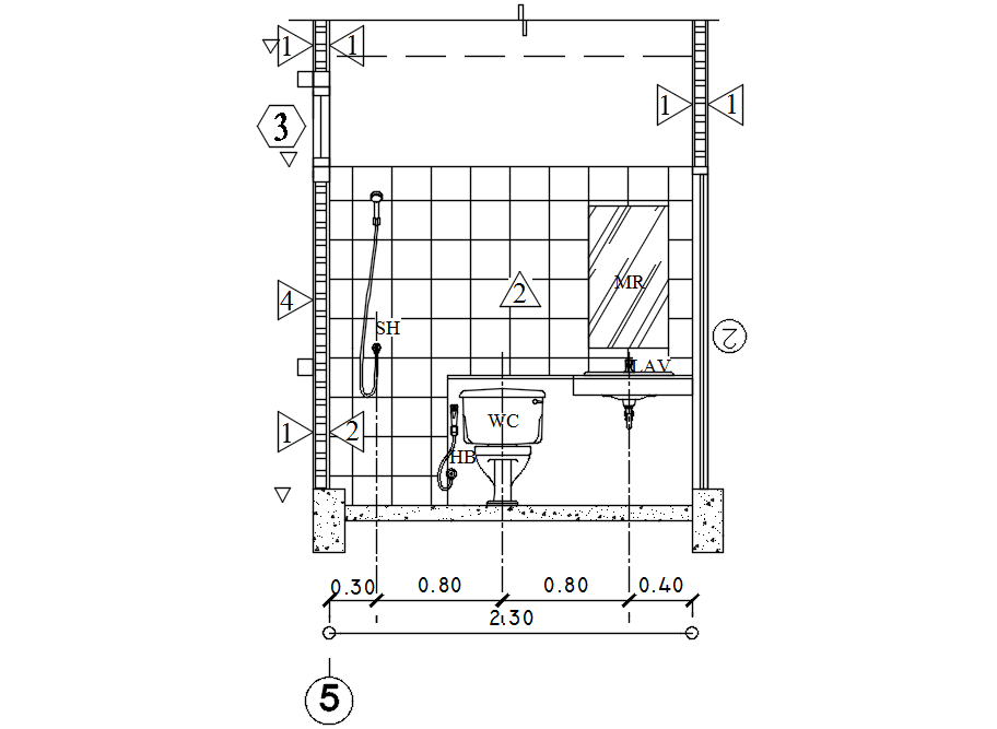 Toilet design in detail AutoCAD drawing, dwg file, CAD file - Cadbull