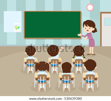 School Lesson Students Listen Teacher Classroom Stock Vector 458834800 ...