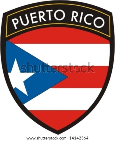 Puerto Rico Vector Crest Flag Stock Vector 14142364 - Shutterstock