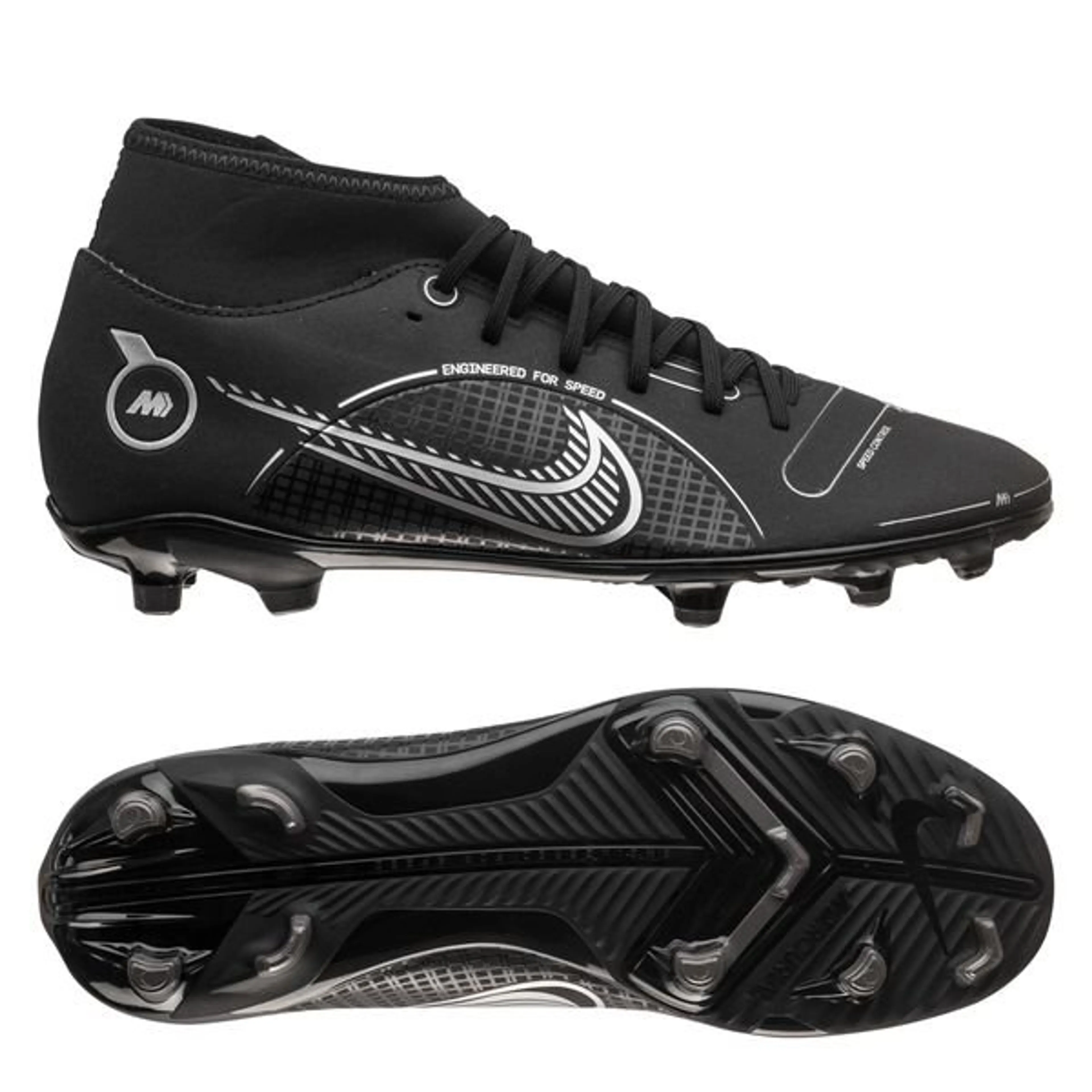 Nike Mercurial Superfly 8 Club MG Shadow - Musta/Hopea/Harmaa