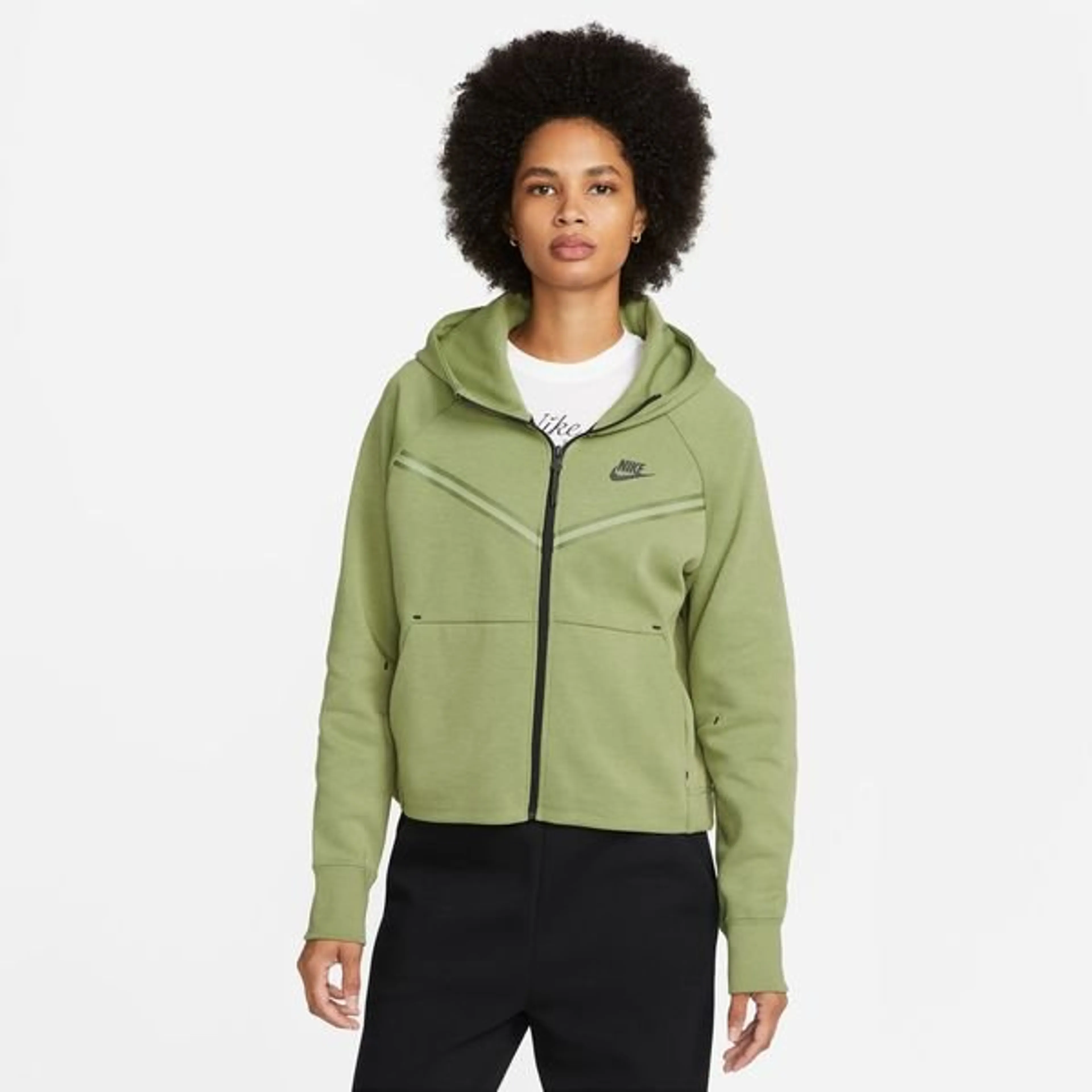 Nike Huppari Tech Fleece NSW Tuulitakki - Vihreä/Musta Nainen