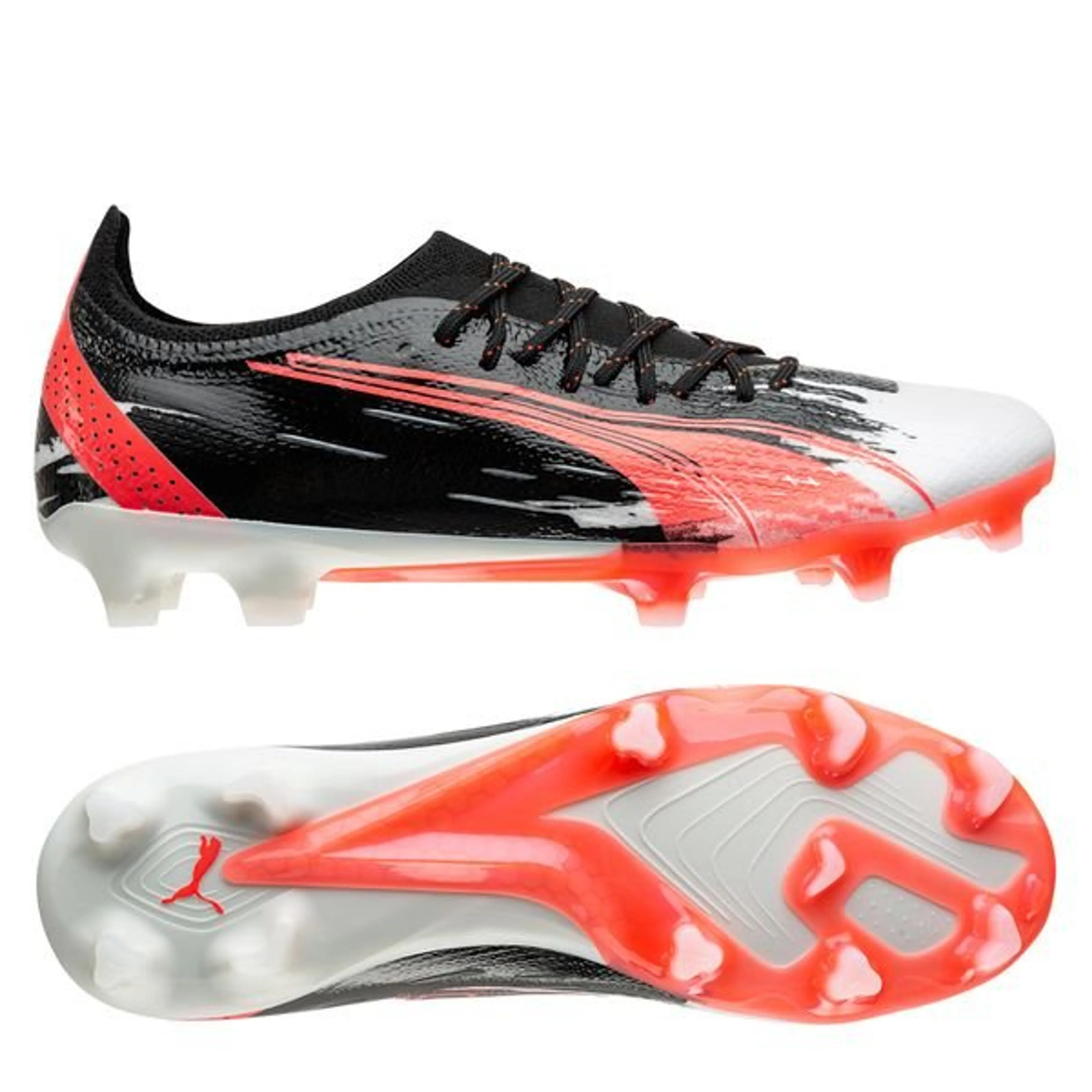 PUMA X Unisport Ultra Ultimate FG/AG Ran out of ink - Weiß/Rot/Schwarz LIMITED EDITION