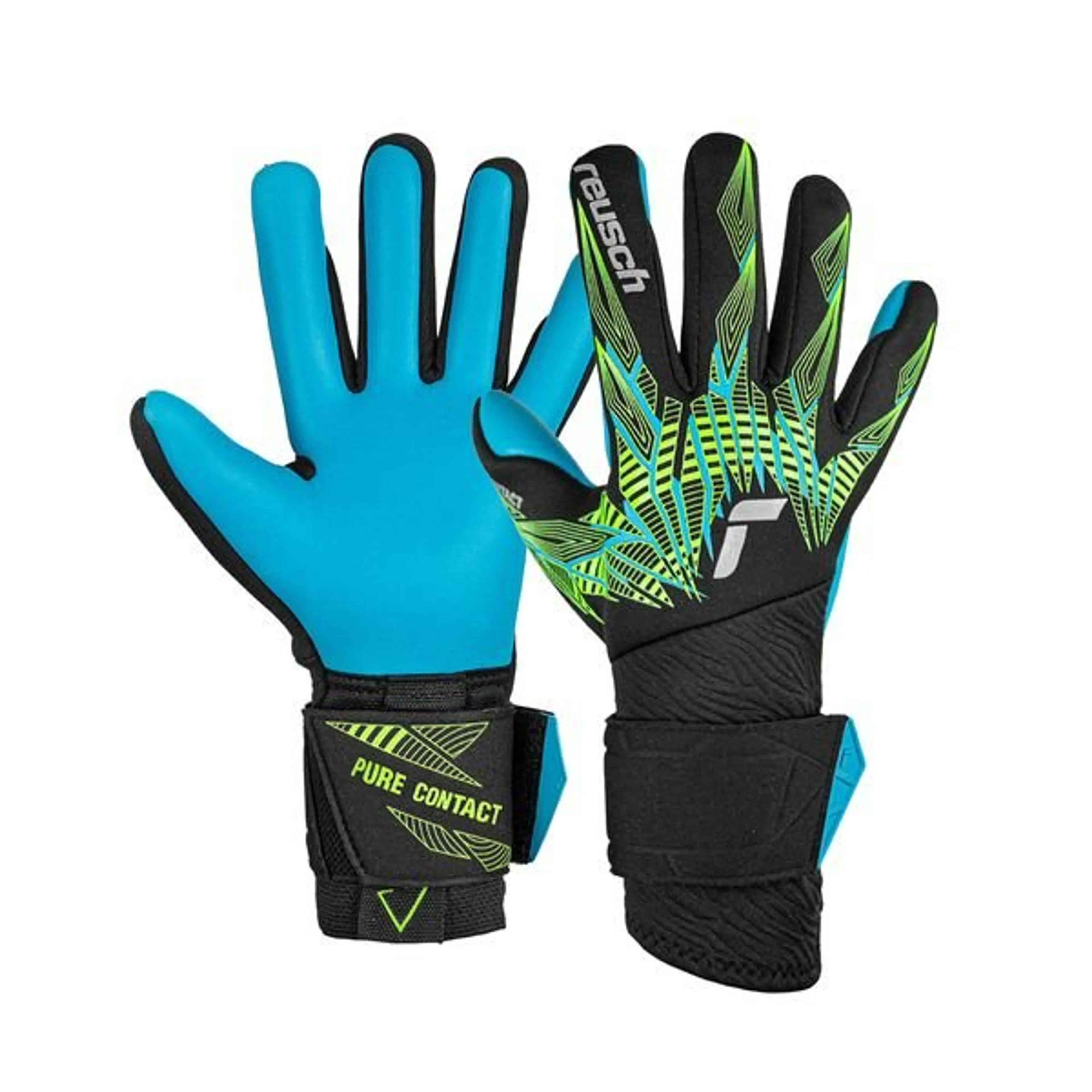 Reusch Maalivahdin Hanskat Pure Contact Aqua - Musta/Neon/Sininen