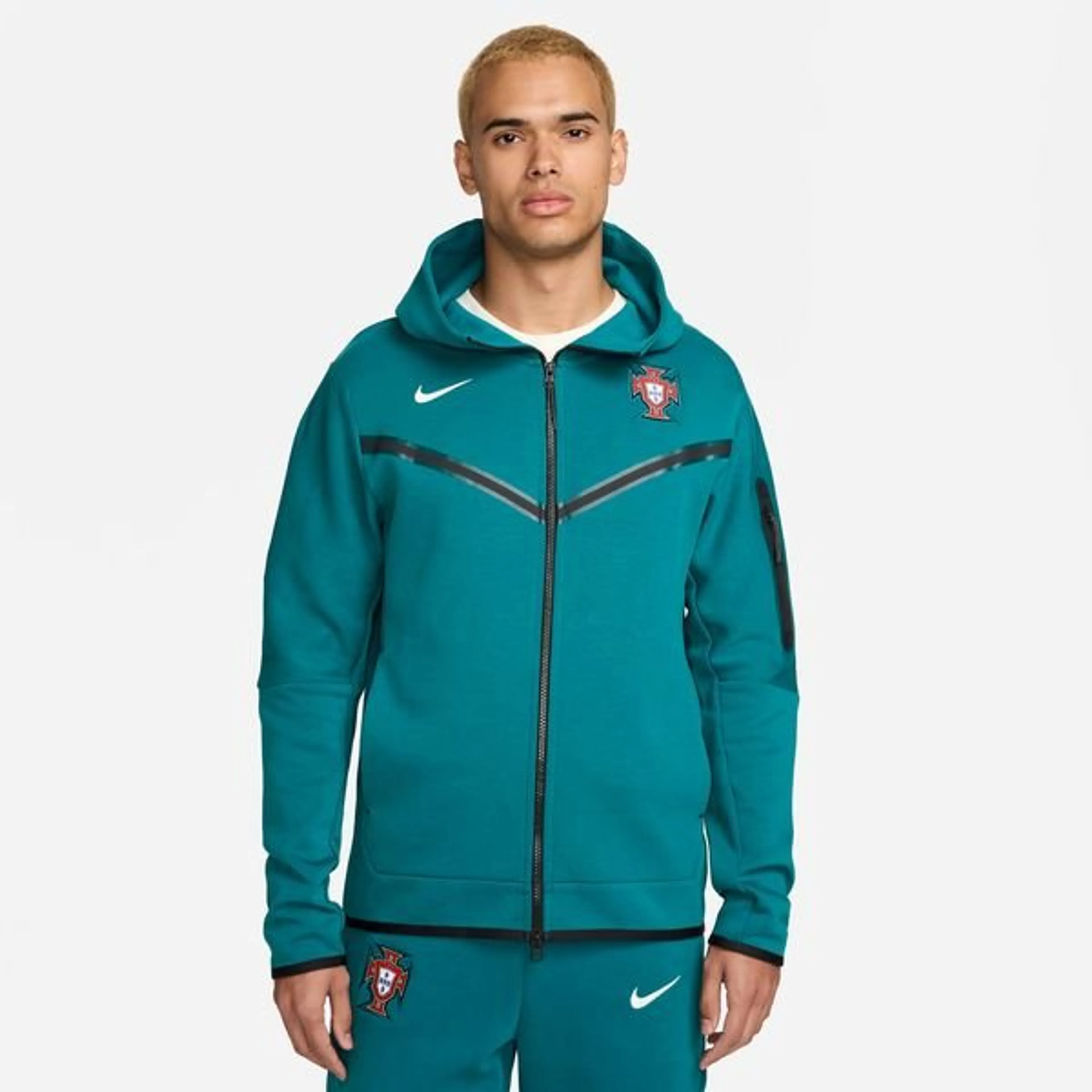 Portugali Huppari NSW Tech Fleece FZ - Geode Teal/Valkoinen