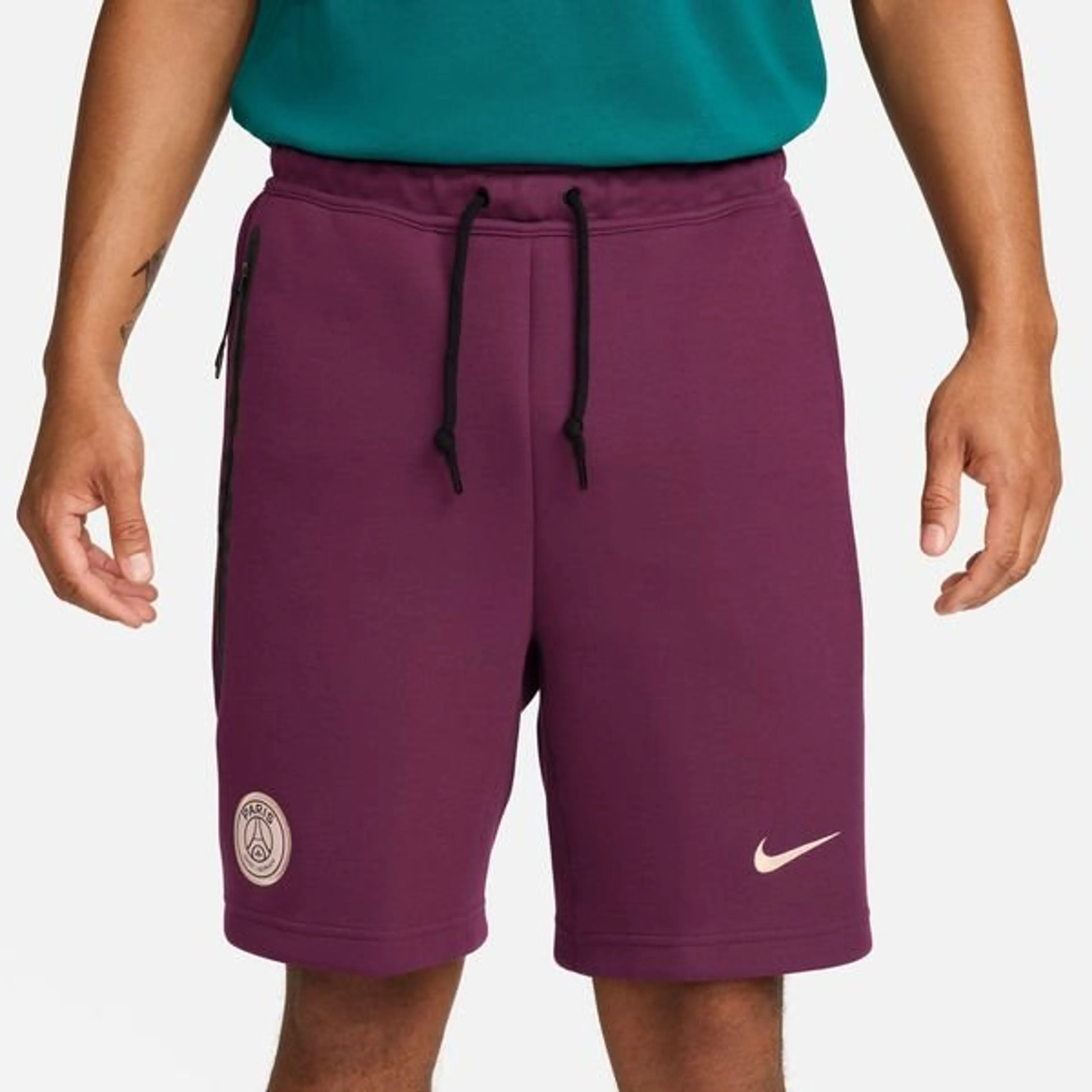 Paris Saint-Germain Träningsshorts NSW Tech Fleece - Bordeaux/Orange