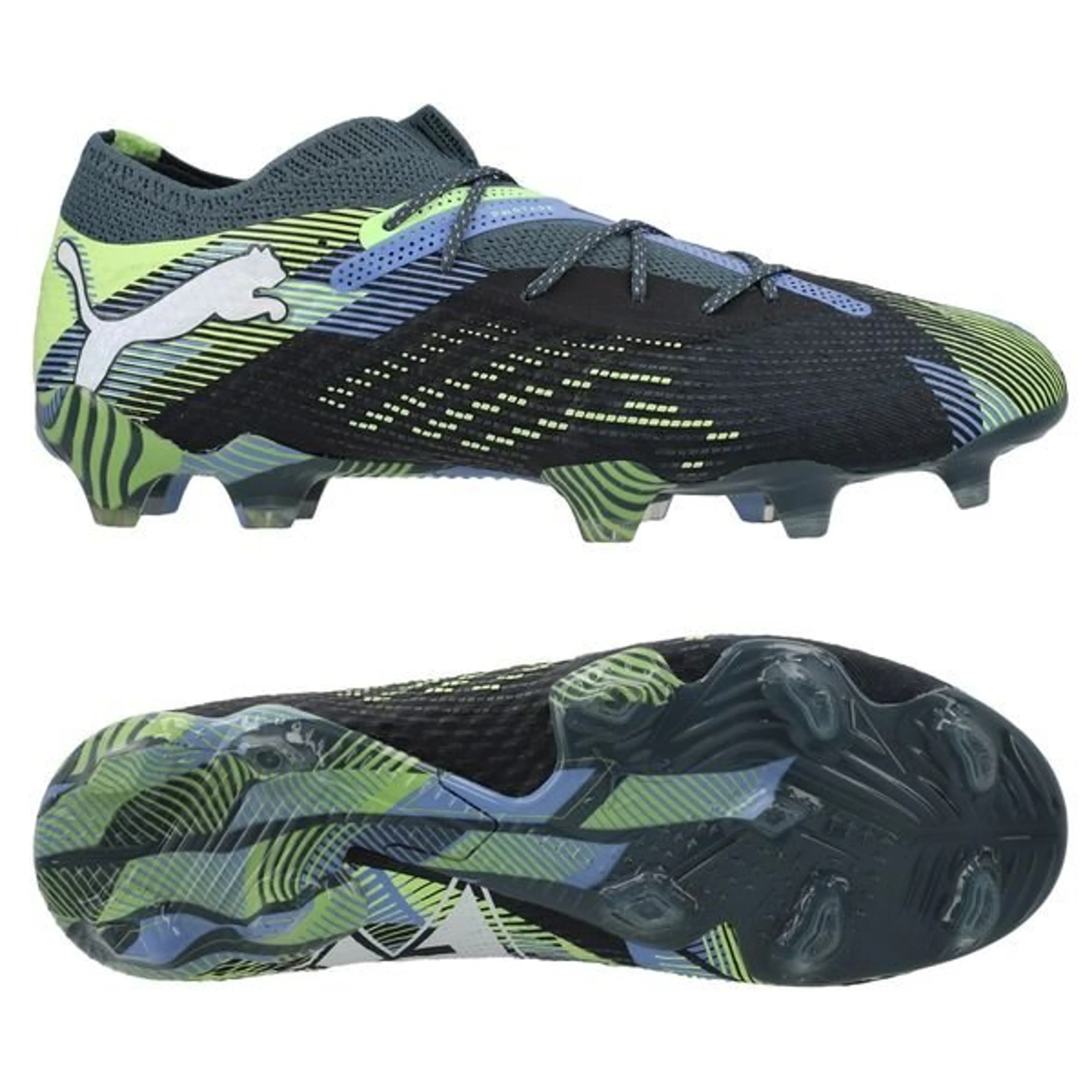 PUMA Future 7 Ultimate Low FG/AG Lights Out - Gray Skies/Weiß/Fizzy Apple