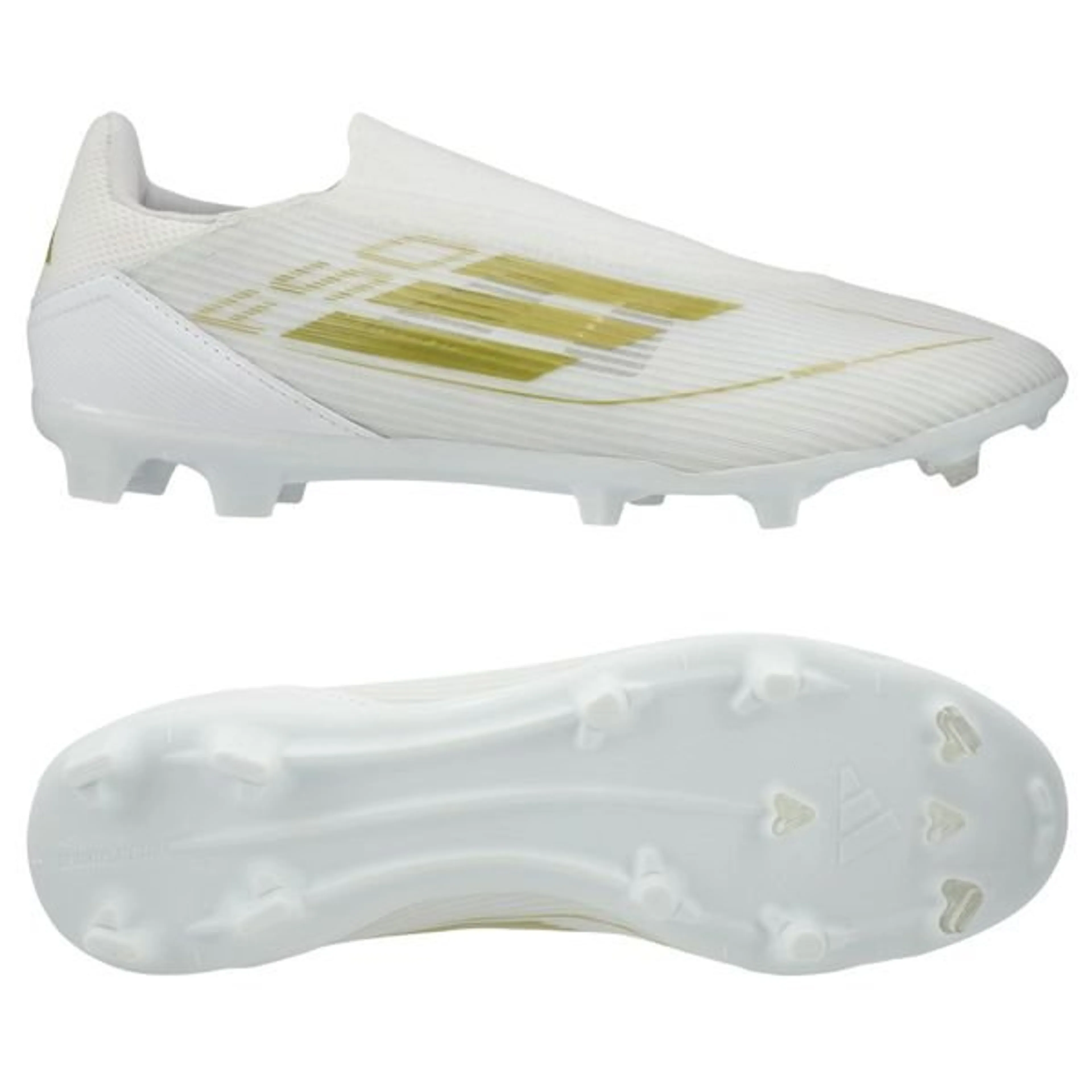 adidas F50 League Laceless FG/AG Day Spark - Wit/Goud/Wit