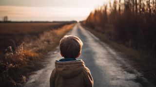 child and road