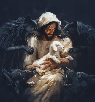 Jesus protects the lamb