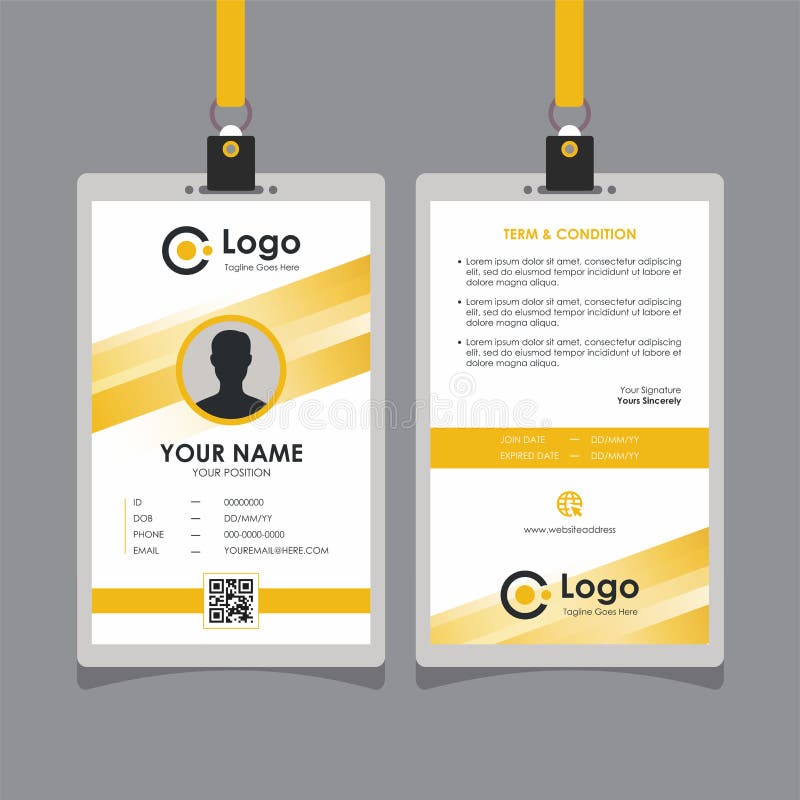 Abstract Yellow Line Id Card Design Template Vector Stock Vector ...