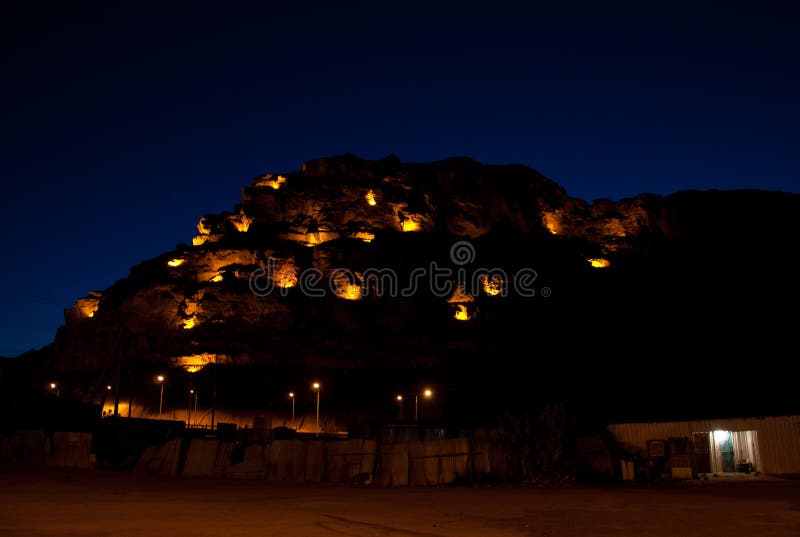 Al-Ula at night stock photo. Image of night, ruins, farid - 60982172