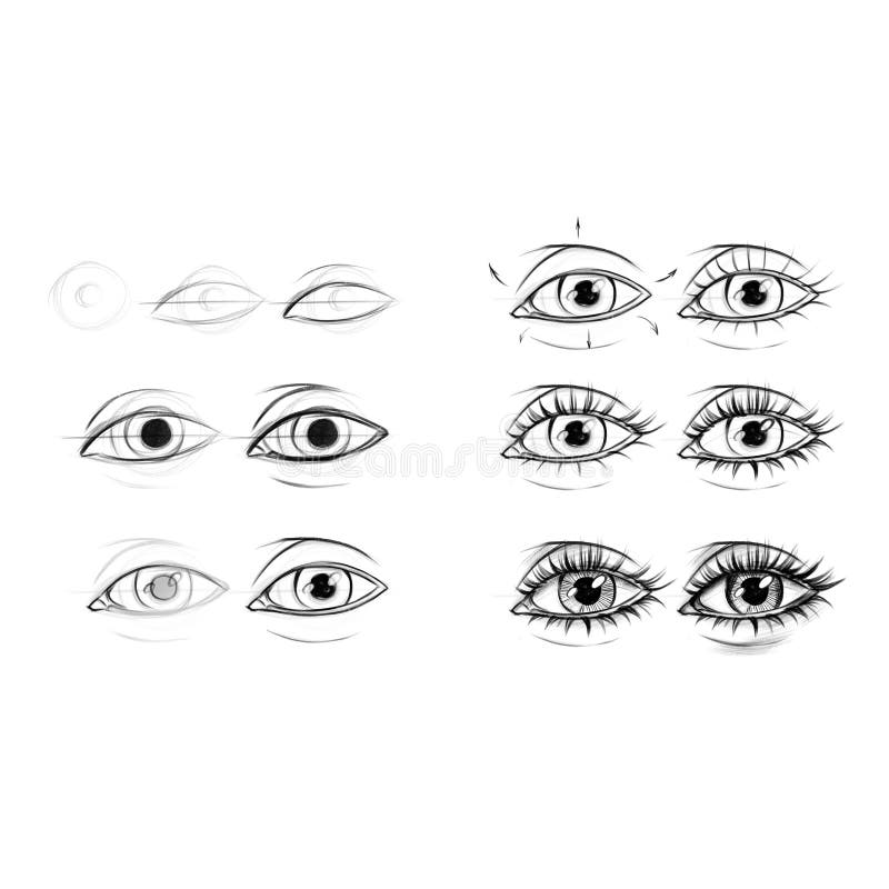 ARTIONE Academic Drawing. How To Draw an Eye in Pencil Style Stock ...