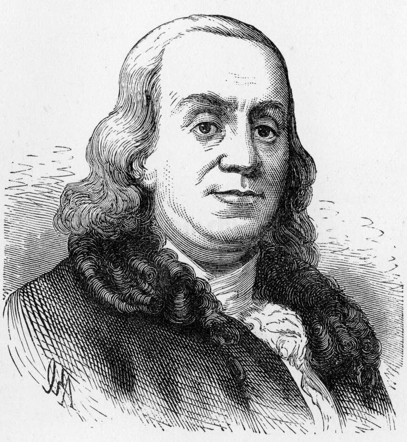 Benjamin Franklin 1706 - 1790, one of the Founding Fathers of the United States, author, printer, political theorist, politician, postmaster, scientist, musician, inventor, satirist, civic activist, statesman, and diplomat; engraving from Selections from the Journal of John Wesley, 1891.