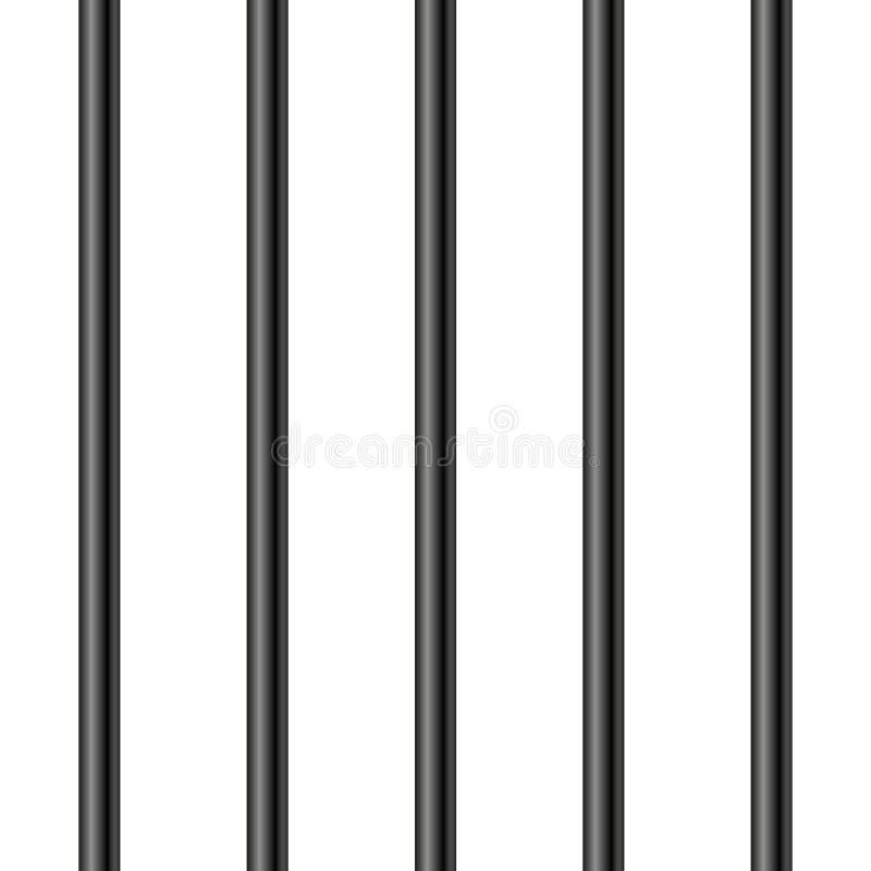 Black Realistic Metal Prison Bars Isolated on White Background ...