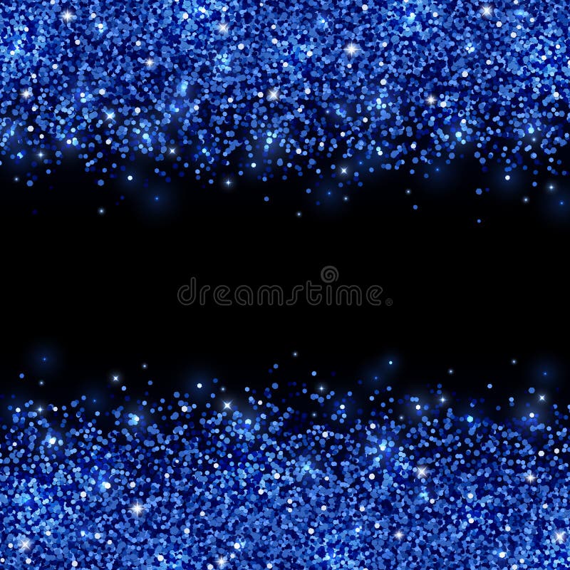 Blue Glitter Scattered on Black Background. Vector Stock Vector -  Illustration of backdrop, glowing: 114044193