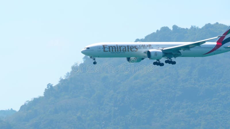 Boeing 777 of Emirates Takeoff, Retracting Landing Gear Stock Video ...