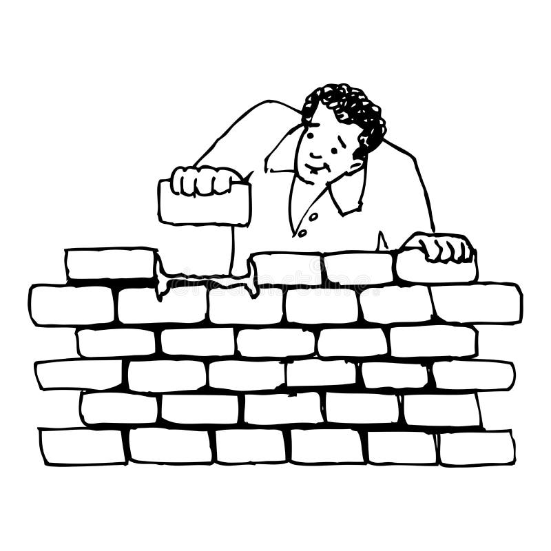 Building a wall stock illustration. Illustration of graphic - 22802616